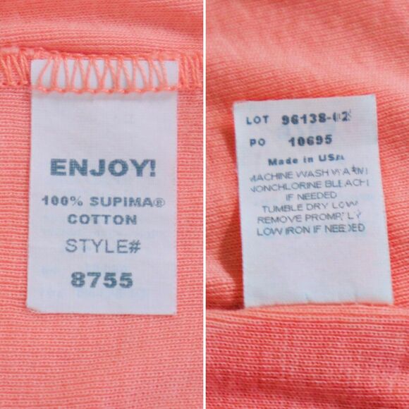 Michael Stars OS The Original Tee Scoop Neck Puff Sleeve Coral - Picture 8 of 8